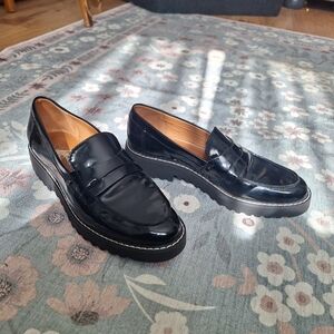 Franco Sarto Glossy Black Loafers